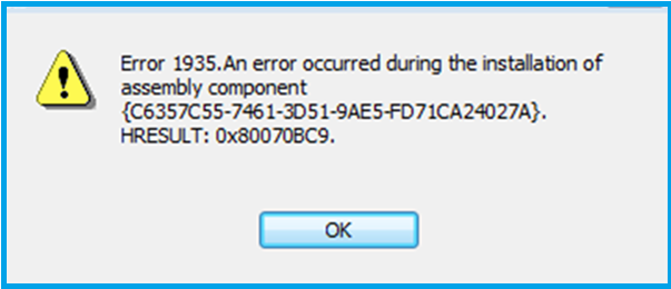 Sage 50 Installation Error 1935