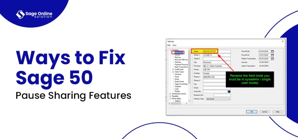 Ways to Fix Sage 50 Pause Sharing Features