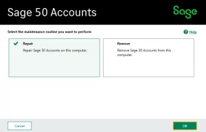 Choose the “Repair” option