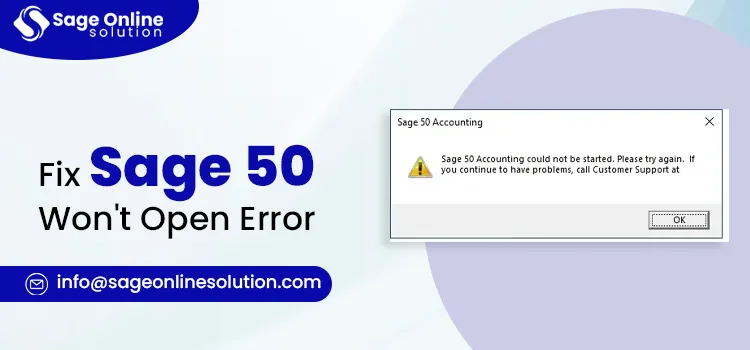 Fix Sage 50 Won't Open Error 